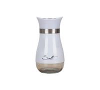 Salt Shaker - Stylish Seasoning Dispenser Jar, Thick Clear Glass Construction, Screw Top Metal Cover, Lightweight Portable Size, Reusable Durable Design | Farmhouse Culinary Decoration Gift for Women