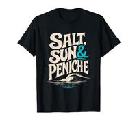 Salt Sun and Peniche Portugal Surfing Ocean Wave Surf Lover T-Shirt