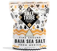 Salt Tribe | Baja Gold Mineral Sea Salt,90+ Trace Minerals,Fine Ground,Hydration Support,Organic Salt,Low Sodium,Organic & Unrefined,15 oz,Single Origin Mexico,425+ Serving
