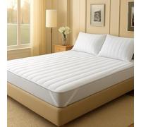 Salt Valley 4cm Super King Mattress Topper - Superior Hotel Quality Machine Washable Microfiber Mattress Topper with Fitted Elastic Bands - White (SuperKing, 182x200cm)