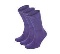Salt & Vinegar Mens & Womens Bamboo Diabetic Crew Socks, 3 Pack, Loose Fit, Wide, Stretchy, Seamless Toe, UK Size 4-7 & 7-11