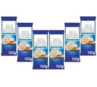 Salt & Vinegar Rice Cakes 130G 6 Pack,Made from puffed rice, these cakes offer a satisfying crispy crunch whilst remaining light and airy for guilt-free snacking