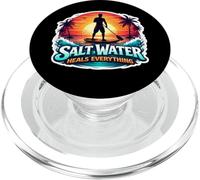 Salt Water Heals Everything SUP Standup Paddleboarding Quote PopSockets PopGrip for MagSafe