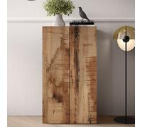 salta wooden highboard with 2 doors in black and pearl oak