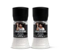 SaltBae Duo Pack Salt Seasonings - 2 pcs high quality salt seasonings for any home cook or grillmaster - ideal as giftset for BBQ parties - 2 pcs Aegean Sea Salt