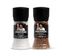 SaltBae Duo Pack Salt Seasonings - 2 pcs high quality salt seasonings for any home cook or grillmaster - ideal as giftset for BBQ parties - Aegean Sea Salt & Espresso Salt