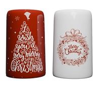 SALTCRAFT COMPANY - Salt and Pepper Shakers - Christmas Kitchen Decor, Cute Holiday Table Salt Shaker Set, Christmas Tree and Wreath Decorations, Large Seasoning Shakers - Festive Christmas Gifts 2024