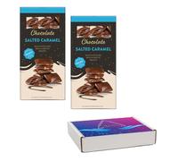Salted Caramel Chocolate Bar 2 x 90g With Gift Box - Original Irish Cream Melting Chocolate & Liqueur