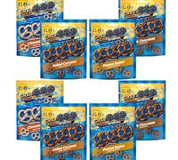 Salted Caramel,Cinnamon Bun,Peanut Butter,Milk Chocolate Flavour Coated Pretzel Snacks PMP 80g - flz - Mixed Flavours of Pretzel Snacks Bag (8 x Mixed Bags)