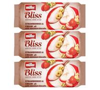 Salted Caramel Mullers Bliss, Lemon Meringue, Strawberries & Cream Greek Style Yogurt (Strawberries and cream 3 Packs of 4x100g)