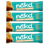 Salted Caramel - Nakd Raw Fruit Nut Bars 35g Each - Gluten Wheat Dairy Sugar Free (Pack of 4)