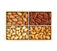 Salted Nuts Gift Box - Roasted Cashews, Almonds, Pecans & Pistachios | Lightly Salted Luxury Snack Selection | Elegant Sharing Gift Box for 1-2 People