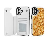 Salted Soda Crackers Food Leather Wallet Cell Phone Cases Stand Foldable Flip Cover Phone Case Compatible with iPhone 16/16 Plus/16 Pro/16 Pro Max/16 E/16 SE4