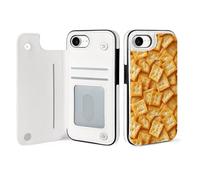 Salted Soda Crackers Food Leather Wallet Cell Phone Cases Stand Foldable Flip Cover Phone Case Compatible with iPhone 16/16 Plus/16 Pro/16 Pro Max/16 E/16 SE4