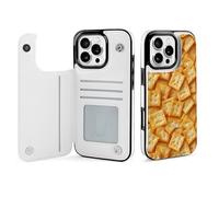 Salted Soda Crackers Food Leather Wallet Cell Phone Cases Stand Foldable Flip Cover Phone Case Compatible with iPhone 16/16 Plus/16 Pro/16 Pro Max/16 E/16 SE4