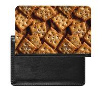 Salted Soda Crackers Printed Passport Holder Cover | Novelty Funny Slim Travel Wallet Passports Card Cases with Slot