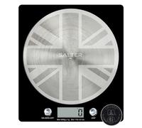 Salter Digital Kitchen Scale - Add & Weigh Multiple Ingredients, 5kg Capacity Food Scale, Aquatronic To Measure Liquids, Easy Read LCD Display, Includes Battery, Union Jack Stainless Steel Platform