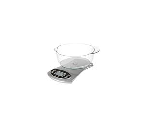Salter 1069 SVDR Electronic Kitchen Scale with 1.8 Litre Detachable Dishwasher Safe Bowl, Easy to Read LCD Screen with Clock, Timer and Room Temp
