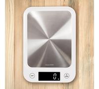 Salter 1105 SSWHDR Stainless Steel Electronic Kitchen Scale - 5kg Capacity, Slim Digital Design (White)