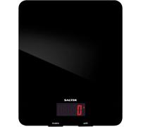 Salter 1150 BKDR Digital Kitchen Scales - Stylish Glass Design, Add & Weigh, Liquid & Dry Measurements, Easy-Read Red Display, Black