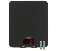Salter 1150 BKDR Digital Kitchen Scales, Stylish Glass Design, Cooking Scale for Home/Kitchen, Measures Liquids & Fluids, Metric/Imperial, Add & Weigh Function, Red Easy Read Display, Black