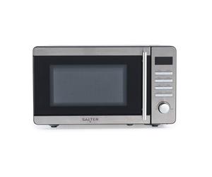 Salter 20 Litre Digital Microwave - 60-Minute Timer, Defrost Function, 27cm Turntable, Even Cooking, Time/Weight Controls, Instant Start, 45.1 x 35.4 x 25.8 cm, Stainless Steel Finish, 800W