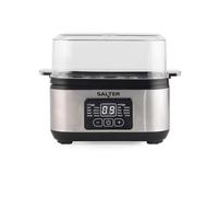 Salter 3 in 1 Digital Egg Cooker - Electric Omelette Maker, Poached or Boiled Eggs, 6 Egg Capacity, LED Digital Display, Compact, Includes Measuring Cup, Egg Rack, and Steaming Bowl, 430W, EK6153
