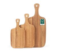 Salter 3-Piece Acacia Chopping Board Set - 30/35/45cm, Hanging Hook, Durable