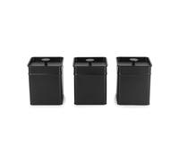 Salter BW12457EU7 Kuro 3-Piece Kitchen Canister Set - Tea, Coffee, Sugar Caddy, Powder-Coated Black Finish, Easy Open Lids, Long-Lasting Freshness, Easy Clean, Kitchen Food Storage Tins