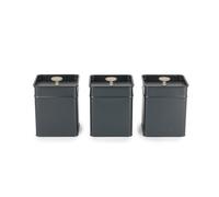 Salter Marino 3-Piece Kitchen Canister Set - Tea, Coffee, Sugar Tins, Long-Lasting Freshness, Powder-Coated Finish, Practical, Easy Clean/Store, Stylish, For Tea Bags/Granules, Not Labelled, Blue Grey