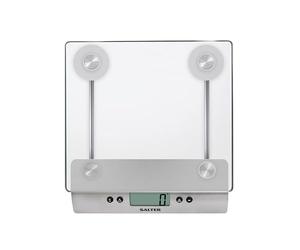 Salter 3003 SSSVDR08EU16 Kitchen Weighing Scale - Digital Glass Food Scales, Weighs Liquids/Fluids, Easy Read LCD Display, Metric/Imperial Measures, Tare Function, 5KG Capacity, Battery Included
