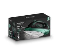 Salter 3200W Steam Iron - Traditional Garment Iron, Continuous Steam, 320ml Water Tank, Ceramic Non-Stick Soleplate, 3m Power Cord, Auto-Shut Off, Lightweight, 200g/min Steam Burst, SAL01621