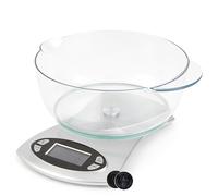 Salter 4-In-1 Digital Kitchen Scale With Bowl, 5 Kg Capacity | 1.8 L Detachable Measuring Bowl, Add And Weigh Zero Function, Measures Liquids, LCD Display, Clock Timer Room Temperature