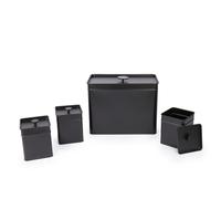Salter 4 Piece Canister Set with Bread Bin, Tea Coffee Sugar Tins Kuro Range