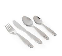 Salter 4-Piece Kids Farmyard Cutlery Set - Includes Knife, Fork, Dessert Spoon & Teaspoon, Stainless-Steel, Dishwasher Safe, Mirror Polished, Embossed Farm Pattern, Toddler Utensils, 25-Year Guarantee