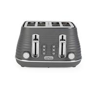 Salter 4-Slice Toaster Wide Slot 6 Browning Levels Defrost Removable Tray Grey