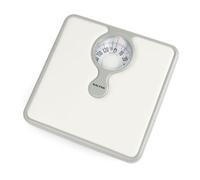 Salter 484 WHKR Magnified Mechanical Bathroom Scales, 133 KG Maximum Capacity, Compact Design, Magnifying Lens, Easy to Read Dial, Cushioned, No Batteries Required, Kilograms Only, White
