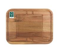 Salter Acacia Carving Board - FSC Acacia Wood, 39.5 x 30 x 1.9cm, Built-in Meat Rest, Textured Grip, Anti-Spill Groove, Oil-Finished, Strong & Durable, Protects Kitchen Worktops, for Meat Carving