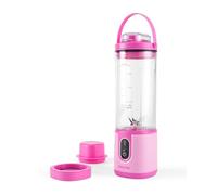 Salter ActiBoost Cordless Portable Blender - 450ml, Pulse Function, 40 Sec Countdown, BPA-Free, Stainless Steel, Includes Blade Cover & Bottle Base, On-The-Go Protein Blender, Smoothies, 100W, Pink