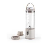 Salter ActiBoost Cordless Portable Blender - 450ml, Pulse Function, 40 Sec Countdown, BPA-Free, Stainless Steel, Includes Blade Cover & Bottle Base, On-The-Go Protein Blender, Smoothies, 100W, Stone