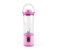Salter ActiBoost Cordless Portable Blender - 450ml, Pulse Function, 40 Sec Countdown, BPA-Free, Stainless Steel, Includes Blade Cover & Bottle Base, On-The-Go Protein Blender, Smoothies, 100W, Pink