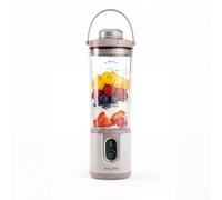 Salter ActiBoost Cordless Portable Blender - 450ml, Pulse Function, 40 Sec Countdown, BPA-Free, Stainless Steel, Includes Blade Cover & Bottle Base, On-The-Go Protein Blender, Smoothies, 100W, Stone