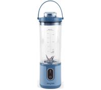 Salter ActiBoost Cordless Portable Blender - 450ml, Pulse Function, 40 Sec Countdown, BPA-Free, Stainless Steel, Includes Blade Cover & Bottle Base, On-The-Go Protein Blender, Smoothies, 100W, Blue