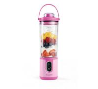 Salter ActiBoost Cordless Portable Blender - 450ml, Pulse Function, 40 Sec Countdown, BPA-Free, Stainless Steel, Includes Blade Cover & Bottle Base, On-The-Go Protein Blender, Smoothies, 100W, Pink