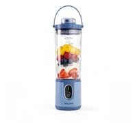 Salter ActiBoost Cordless Portable Blender - 450ml, Pulse Function, 40 Sec Countdown, BPA-Free, Stainless Steel, Includes Blade Cover & Bottle Base, On-The-Go Protein Blender, Smoothies, 100W, Blue