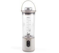 Salter ActiBoost Cordless Portable Blender - 450ml, Pulse Function, 40 Sec Countdown, BPA-Free, Stainless Steel, Includes Blade Cover & Bottle Base, On-The-Go Protein Blender, Smoothies, 100W, Stone