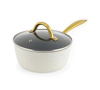 Salter Aerotech Pro 20 cm Saucepan - 30 x Tougher Non-Stick Coating*, Oven Safe Cooking Pot, Tempered Glass Lid with Steam Vent, Induction Suitable, Metal Utensil Safe, Forged Aluminium