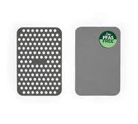 Salter Air Fryer Accessories Silicone Liners Set 4, 20.5 X 13.5 Cm | 2 Perforated Plus 2 Base Inserts, Dishwasher Safe, PFAS-Free Coating, Heat Resistant 230 C, For Dual Drawer Air Fryers