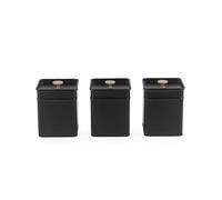 Salter Alchemy 3-Piece Canister Set - Kitchen Storage, Tea, Coffee, Sugar Tins, Powder-Coated Finish, Easy Open Lids, Long-Lasting Freshness, Easy Clean, Kitchen Food Storage Tins, Black/Gold