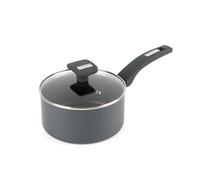 Salter Alto 18cm Saucepan - Recycled Pressed Aluminium, Non-Stick, Suitable for Induction, Includes Tempered Glass Lid, Steam Vent, Cool Touch Bakelite Handle, Small Cooking Pot, PFOA & PFAS-Free